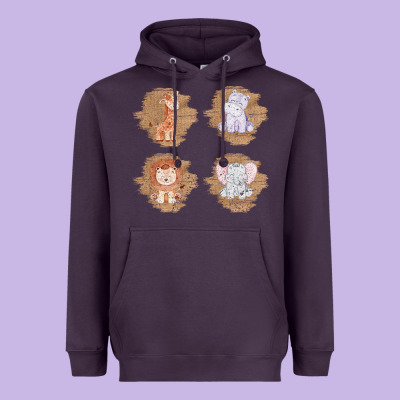 Safari Baby Animal Clipart Heavyweight Hoodie Designed By Bettercallsaul