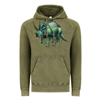 Vintage Olive dinosaur triceratops Vintage Hoodie - Artiststas
