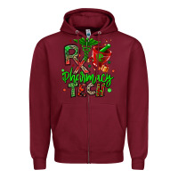 Burgundy christmas rx pharmacy tech Zipper Hoodie - MaliasSmallBusiness