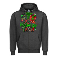 Charcoal Heather christmas rx pharmacy tech Zipper Hoodie - MaliasSmallBusiness
