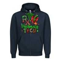 Navy christmas rx pharmacy tech Zipper Hoodie - MaliasSmallBusiness