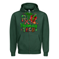 Sports Green christmas rx pharmacy tech Zipper Hoodie - MaliasSmallBusiness