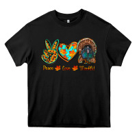 Black peace love thankful Heavy Core Tee - RanaPortraitStore