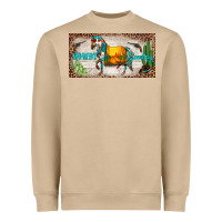 Mushroom western howdy cowboy horse sunset weapon cactus leopard  license plate Heavyweight Sweatshirt - BarkalooDesign