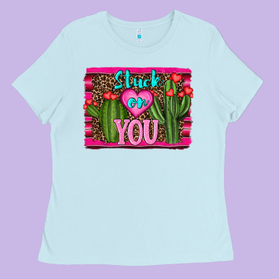 Stuck On You Cactus Ladies Tee Designed By Ranaportraitstore