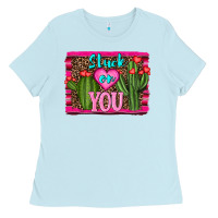 Baby Blue stuck on you cactus Ladies Tee - RanaPortraitStore