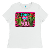 White stuck on you cactus Ladies Tee - RanaPortraitStore