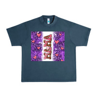Midnight Navy purple leopard pink mama hearts Urban Heavy Tee - AdoDesignShop