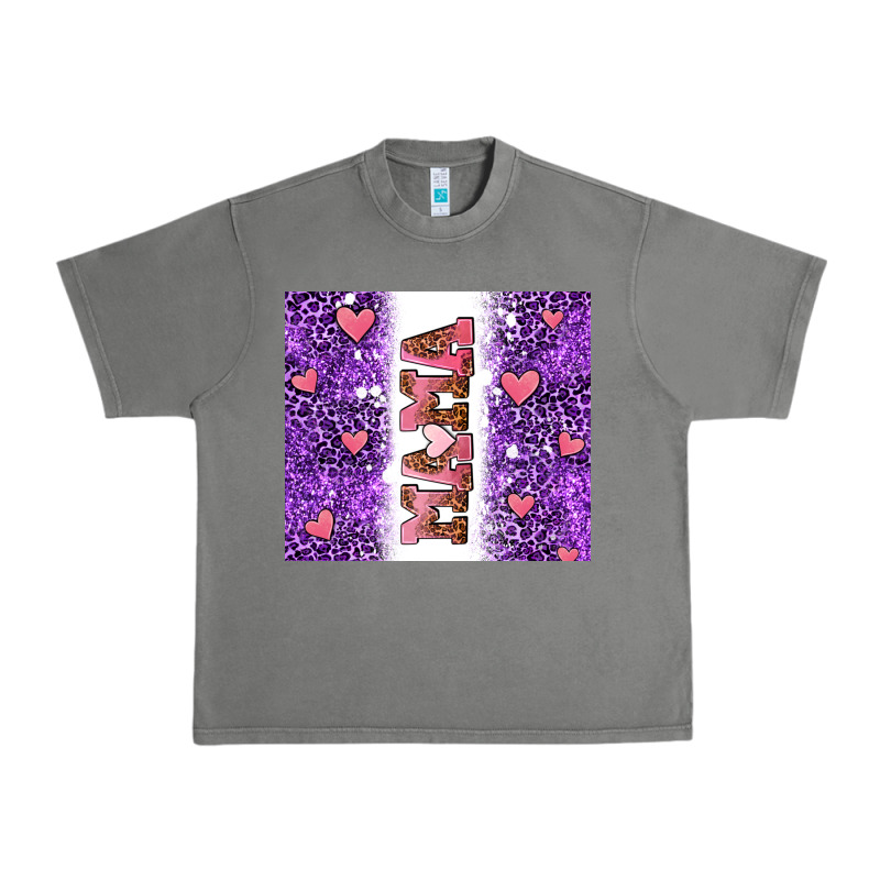 Purple Leopard Pink Mama Hearts Urban Heavy Tee by AdoDesignShop | Teevron