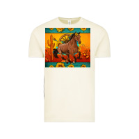 Vintage Arctic western sunset galloping horse sunflower Vintage Tee - Artiststas