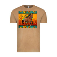 Vintage Camel western sunset galloping horse sunflower Vintage Tee - Artiststas