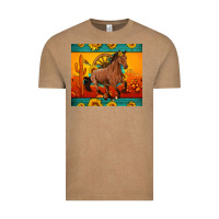 Vintage Coffee western sunset galloping horse sunflower Vintage Tee - Artiststas