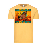 Vintage Mustard western sunset galloping horse sunflower Vintage Tee - Artiststas