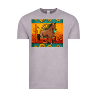 Vintage Zinc western sunset galloping horse sunflower Vintage Tee - Artiststas
