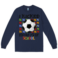 Navy i kicked 100 days of school Long Sleeve Tee - MaliasSmallBusiness