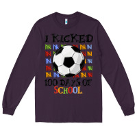 Plum i kicked 100 days of school Long Sleeve Tee - MaliasSmallBusiness
