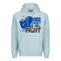 Blue Mist Her fight is our fight Colon Cancer blue ribbon Premium Hoodie - NancyCooperArtShop
