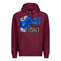 Burgundy Her fight is our fight Colon Cancer blue ribbon Premium Hoodie - NancyCooperArtShop