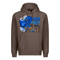 Coffee Her fight is our fight Colon Cancer blue ribbon Premium Hoodie - NancyCooperArtShop