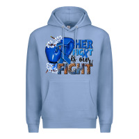 Colony Blue Her fight is our fight Colon Cancer blue ribbon Premium Hoodie - NancyCooperArtShop