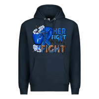 Navy Her fight is our fight Colon Cancer blue ribbon Premium Hoodie - NancyCooperArtShop