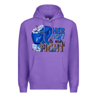 Purple Her fight is our fight Colon Cancer blue ribbon Premium Hoodie - NancyCooperArtShop