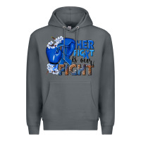 Rock Her fight is our fight Colon Cancer blue ribbon Premium Hoodie - NancyCooperArtShop