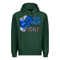 Sports Green Her fight is our fight Colon Cancer blue ribbon Premium Hoodie - NancyCooperArtShop