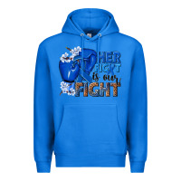 True Royal Her fight is our fight Colon Cancer blue ribbon Premium Hoodie - NancyCooperArtShop