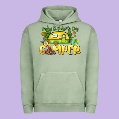 Happy St. Patrick's Day Camper Urban Hoodie Designed By Howdyjamesfarm