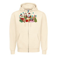 Sandshell santa coffee Zipper Hoodie - MaliasSmallBusiness