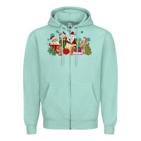 Seafoam santa coffee Zipper Hoodie - MaliasSmallBusiness