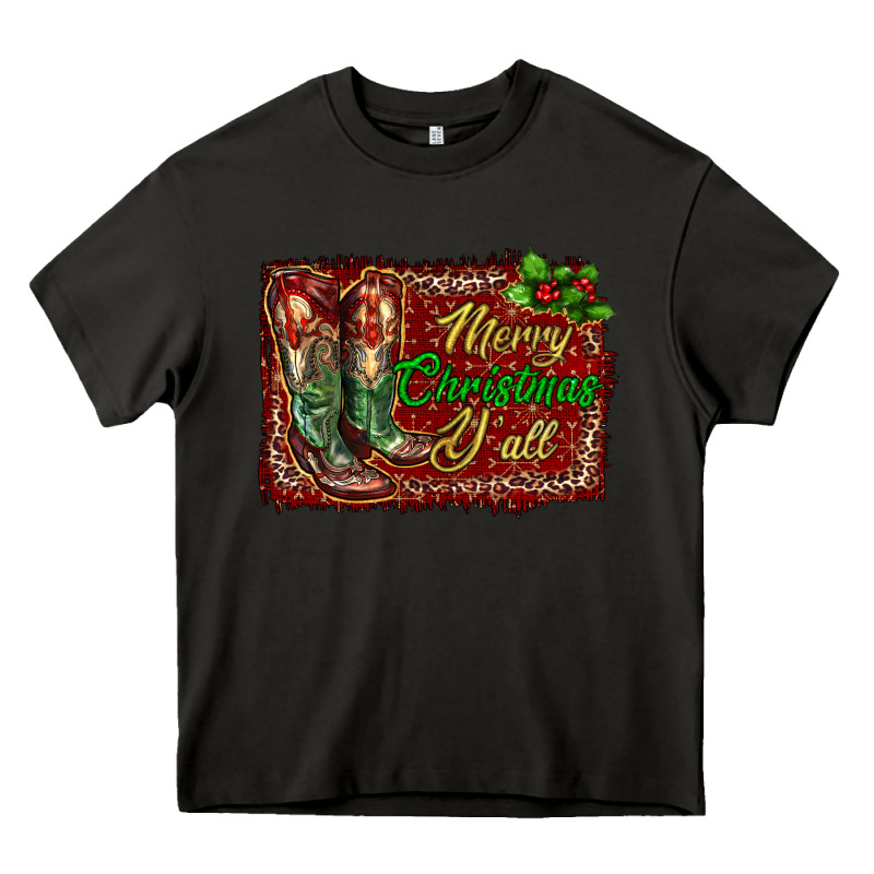 Merry Christmas Y'all Boots Heavy Core Tee by RanaPortraitStore | Teevron