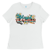 White blessed teacher Ladies Tee - texasbilliewilder