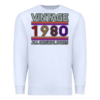 White Vintage 1980 Birthday Premium Sweatshirt - Bettercallsaul