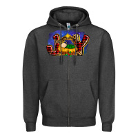 Charcoal Heather baby jesus joy Zipper Hoodie - MaliasSmallBusiness