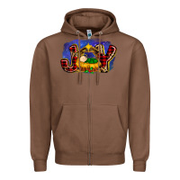 Chestnut baby jesus joy Zipper Hoodie - MaliasSmallBusiness