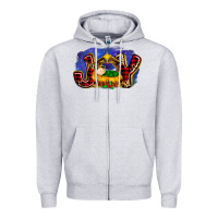Heather Grey baby jesus joy Zipper Hoodie - MaliasSmallBusiness