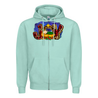 Seafoam baby jesus joy Zipper Hoodie - MaliasSmallBusiness