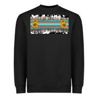 Black western cowhide serape sunflower mama license plate Heavyweight Sweatshirt - BarkalooDesign