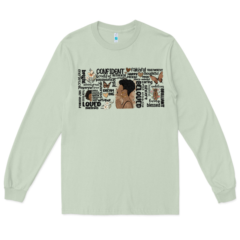 Black Woman Confident Long Sleeve Tee by MaliasSmallBusiness | Teevron