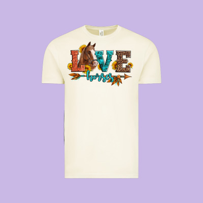 Love Horses  Leather Turquoise Leopard Vintage Tee Designed By Artiststas