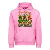 Fuchsia Pink Hanging with my gnomies Urban Hoodie - HowdyJamesFarm
