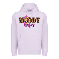 Lilac Moody Heifer with Leopard Premium Hoodie - texasbilliewilder