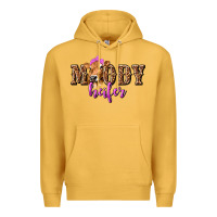 Mustard Moody Heifer with Leopard Premium Hoodie - texasbilliewilder