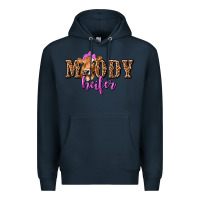 Navy Moody Heifer with Leopard Premium Hoodie - texasbilliewilder
