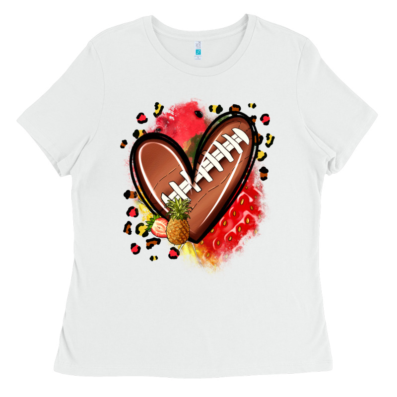 Fruits And Football Heart Ladies Tee by Zillion Design Studio | Teevron