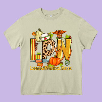 Fall Lpn Licensed Practical Nurse Heavy Core Tee Designed By Zillion Design Studio