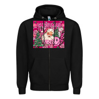 Black pink christmas vibes Zipper Hoodie - MaliasSmallBusiness