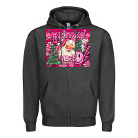 Charcoal Heather pink christmas vibes Zipper Hoodie - MaliasSmallBusiness